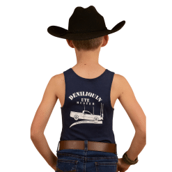 Kids Blue Singlet Back