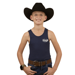 Kids Blue Singlet Front