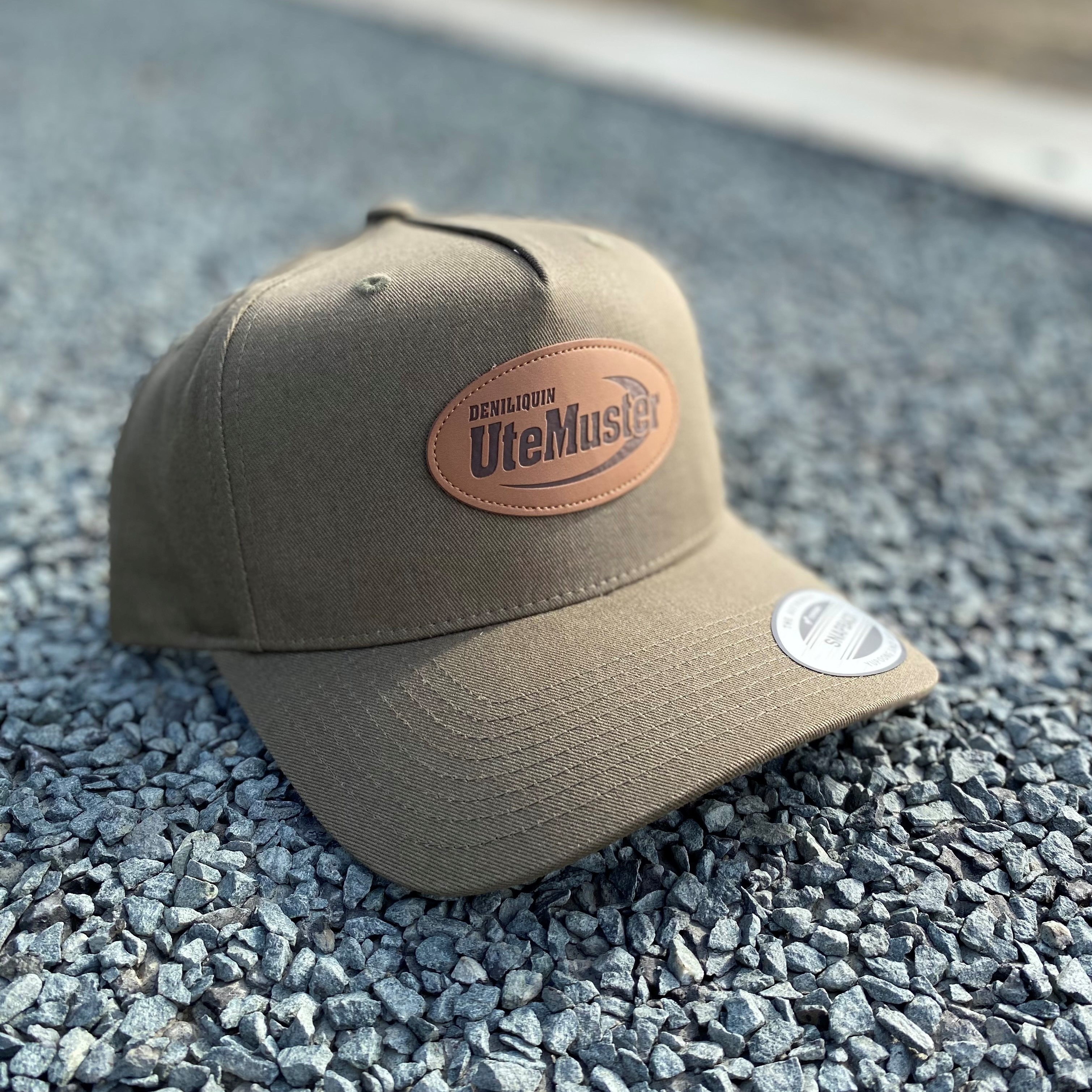 Khaki leather cap Clearance