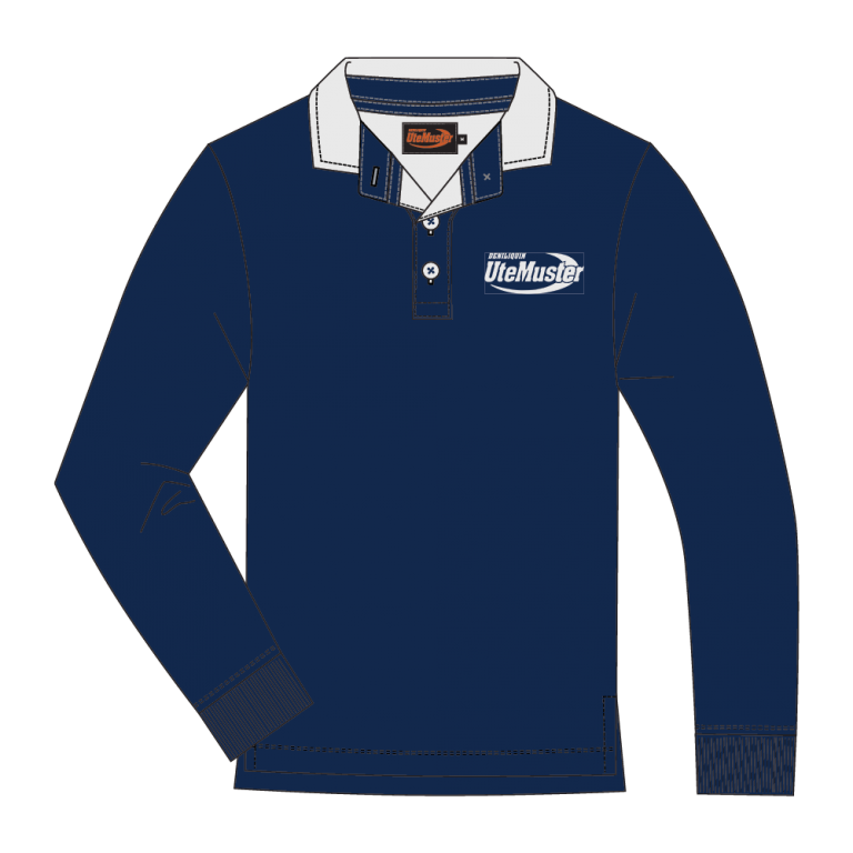 Adult Navy Rugby Light Weight ( Collar is Navy) Deni Ute Muster