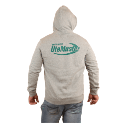 Adult Grey Hoodie Green Print Man Back
