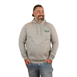 Grey Hoodie Green Print Man Front