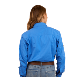 Ladies Blue Workshirt Back