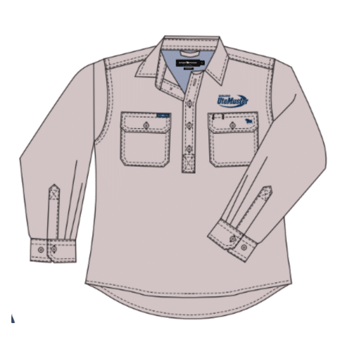 MENS LONG SLEEVE WORK SHIRT - BEIGE