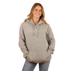 Adult Grey Hoodie Embroidered Lady Front
