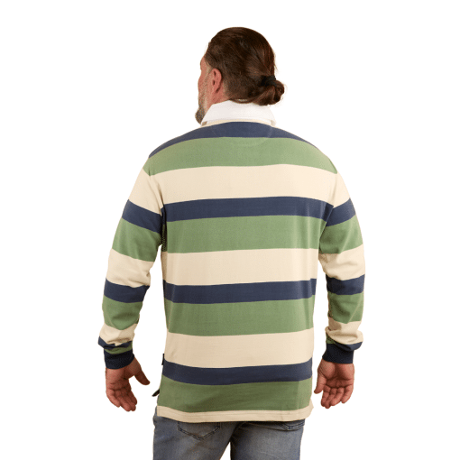 Mens Green Rugby Man Back