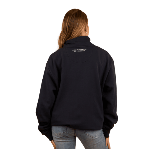 Navy Zip Jumper Lady Back