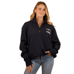 Zip Navy Jumper Lady Front