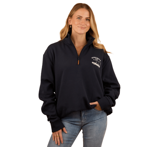 Zip Navy Jumper Lady Front