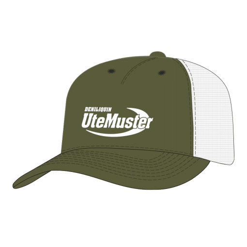 Army Khaki Trucker Hat - White Logo