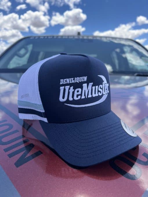 Navy/Blue Striped Trucker Hat