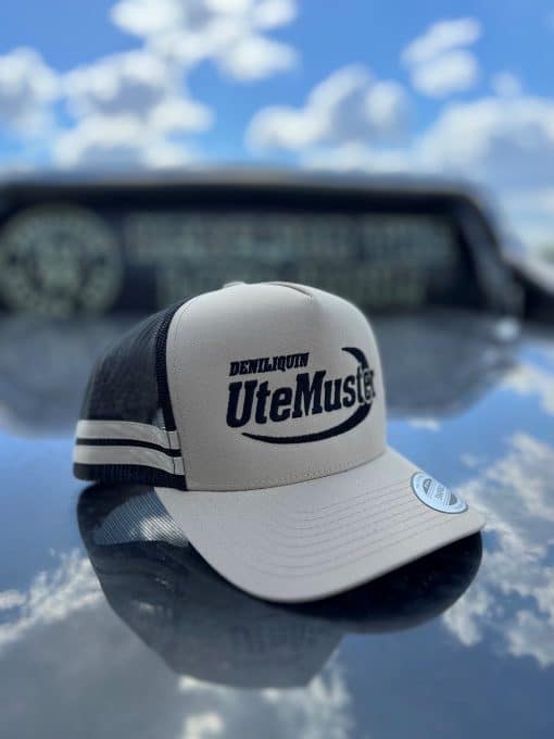 Khaki/Black Stripe Khaki Trucker Hat