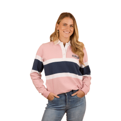 Ladies Pink Rugby Front