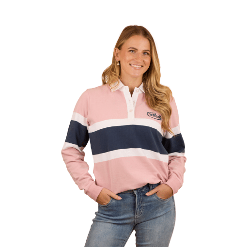 Ladies Pink Rugby Front