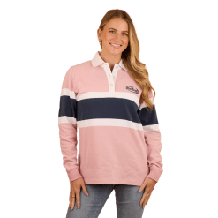 Ladies Pink Rugby Front Image 2