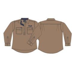 MENS LONG SLEEVE WORK SHIRT - CLAY