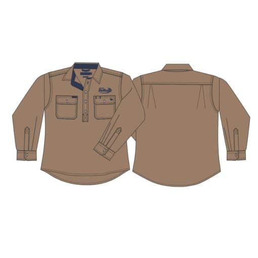 MENS LONG SLEEVE WORK SHIRT - CLAY