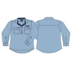LADIES DENIM BLUE WORK SHIRT
