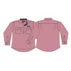 LADIES DUSTY ROSE WORK SHIRT