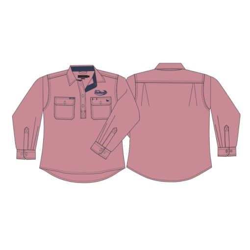 LADIES DUSTY ROSE WORK SHIRT