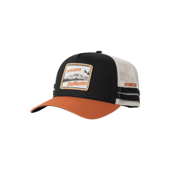 DENI TRUCKER CAP - ORANGE AND BLACK BOUNDARY
