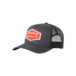 BLACK DENI TRUCKER WITH RED PATCH