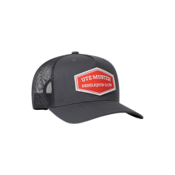 Alternative view of BLACK DENI TRUCKER WITH RED PATCH