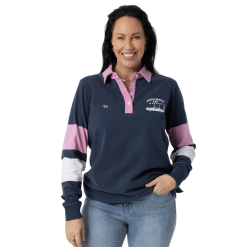 UNISEX ADULT RUGBY JUMPER - NAVY/PINK
