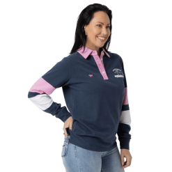 Alternative view of UNISEX ADULT RUGBY JUMPER - NAVY/PINK