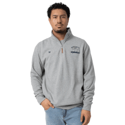 ADULT UNISEX 1/4 ZIP GREY MARLE DENI JUMPER