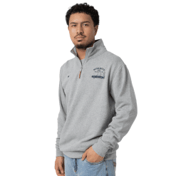 Alternative view of ADULT UNISEX 1/4 ZIP GREY MARLE DENI JUMPER